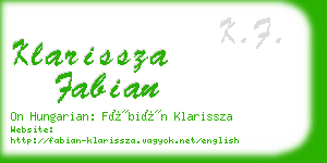 klarissza fabian business card